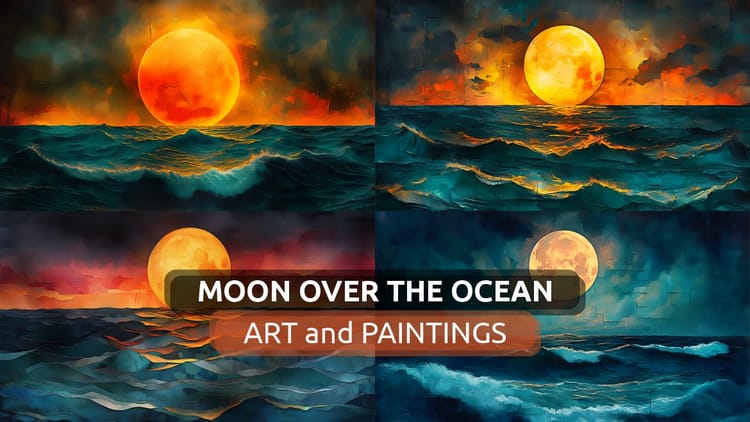 Moon over the Ocean, Digital art